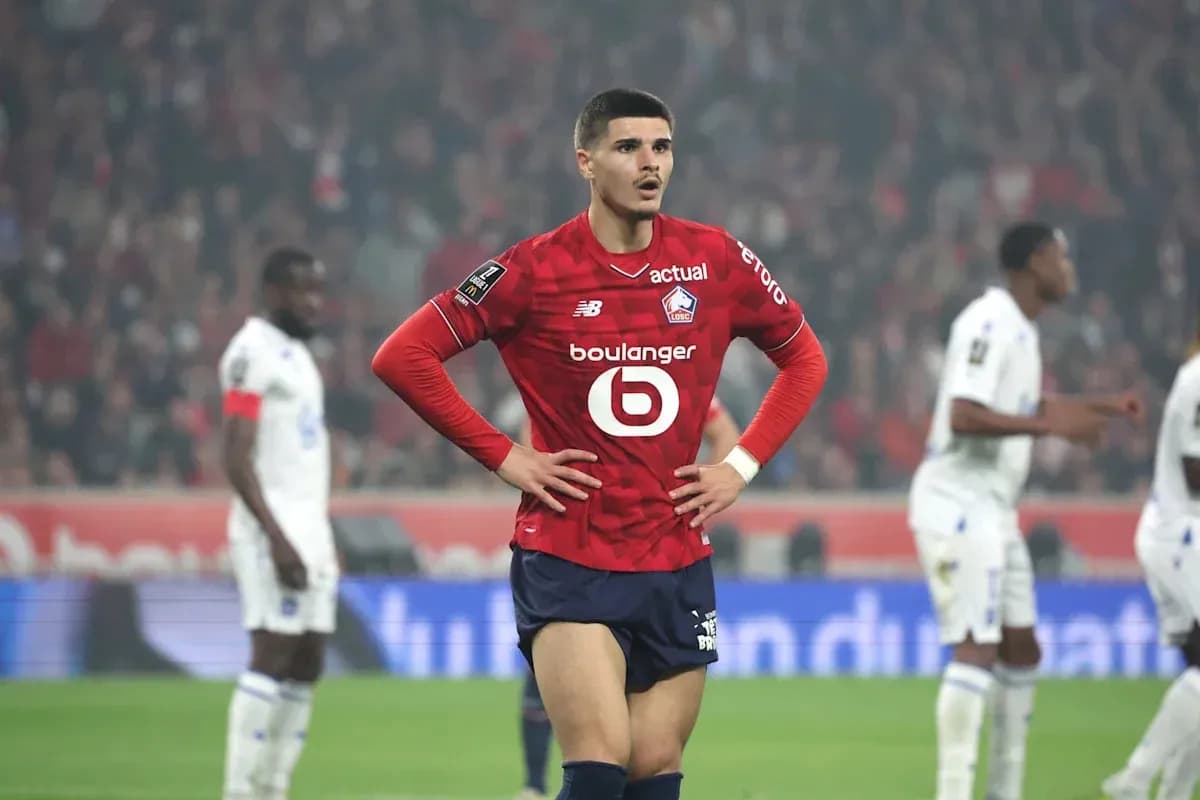 Lille player looking concerned during a match Lille player looking concerned during a match