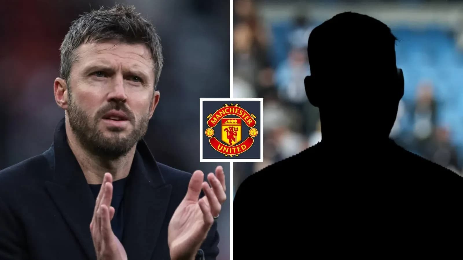 Manager applauding with Manchester United logo in background Manager applauding with Manchester United logo in background