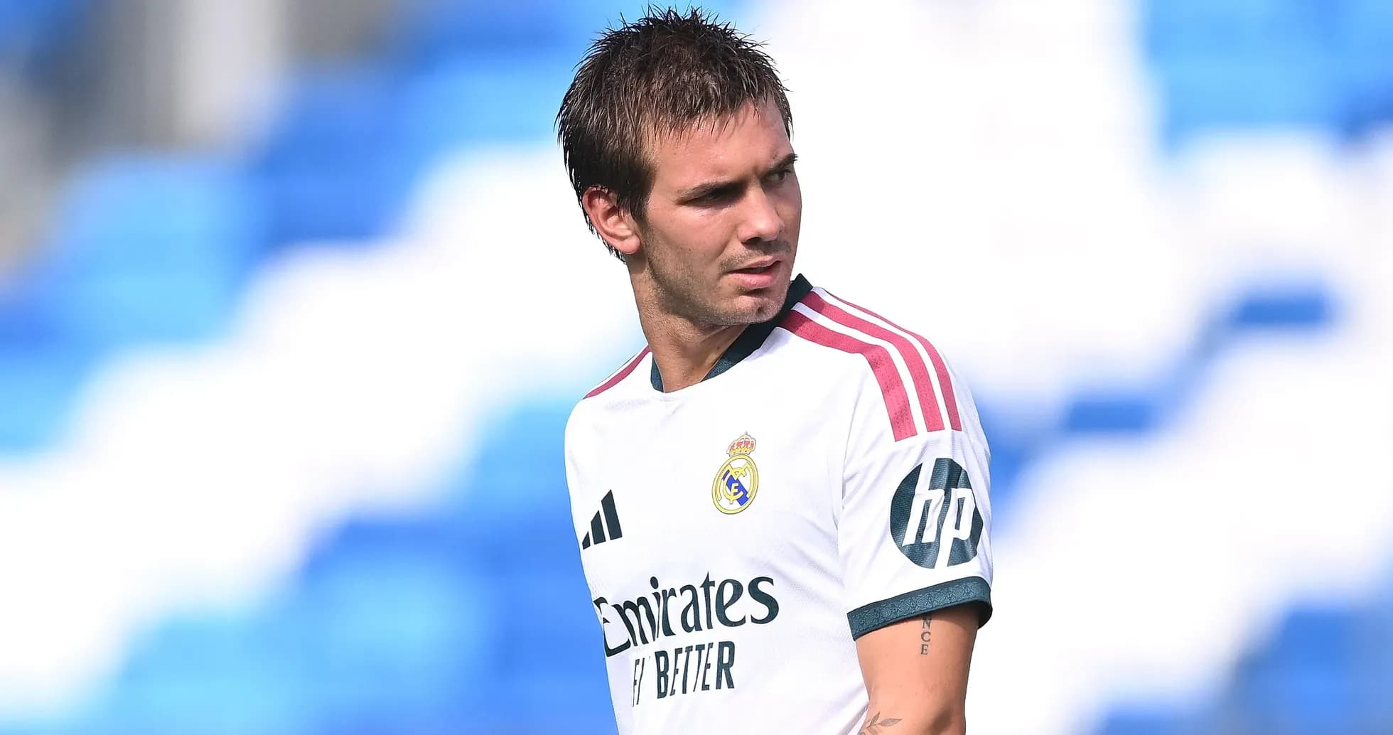 Player in Real Madrid kit during training session Player in Real Madrid kit during training session
