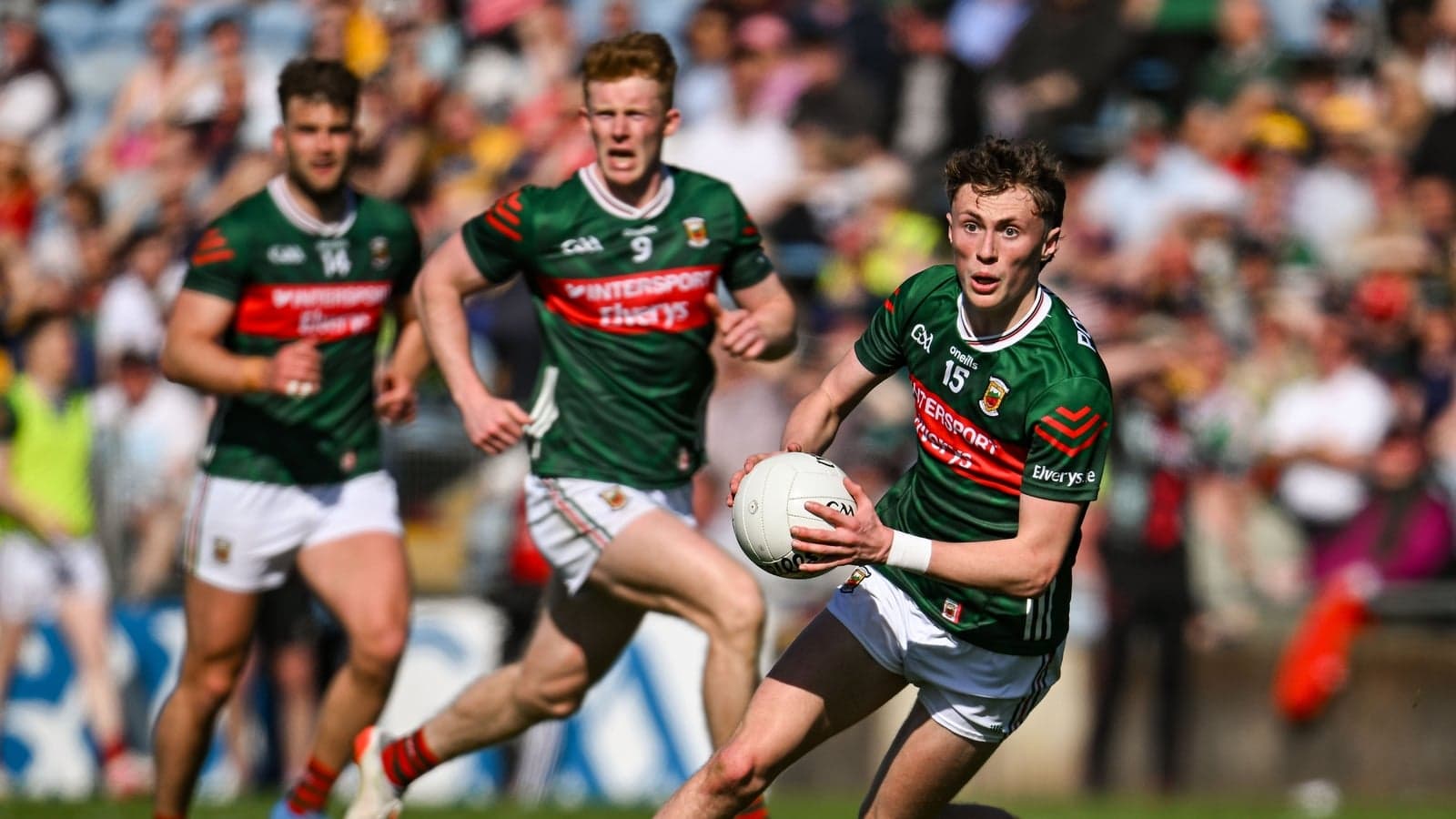 Mayo player running with the ball during a match Mayo player running with the ball during a match