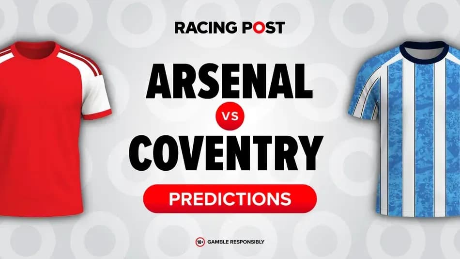 Arsenal and Coventry jerseys with match predictions Arsenal and Coventry jerseys with match predictions