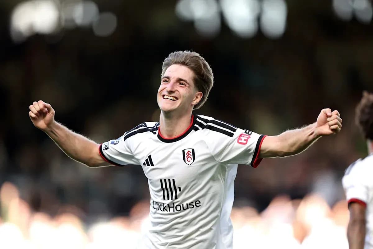 Fulham player celebrating a goal during match Fulham player celebrating a goal during match