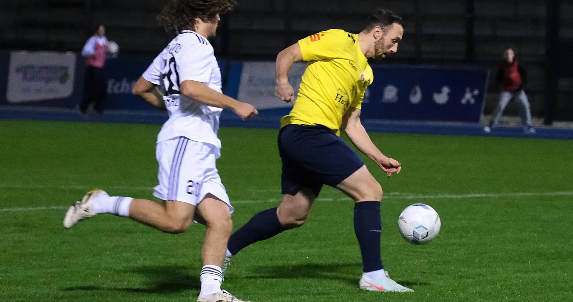 Player dribbling the ball during Oberliga match Player dribbling the ball during Oberliga match