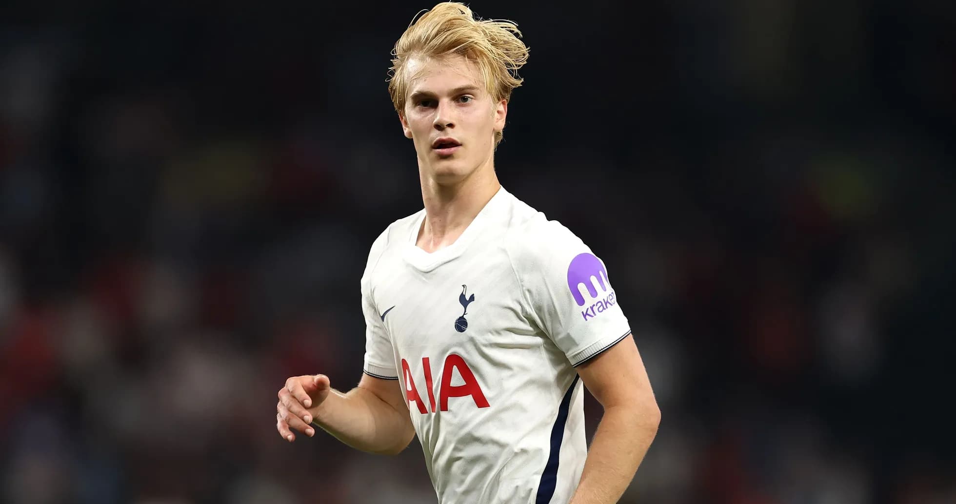 Player in Tottenham jersey during match action Player in Tottenham jersey during match action