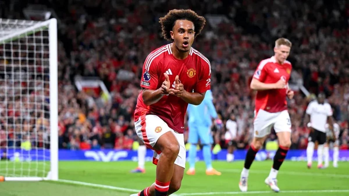 Manchester United player celebrating a goal Manchester United player celebrating a goal