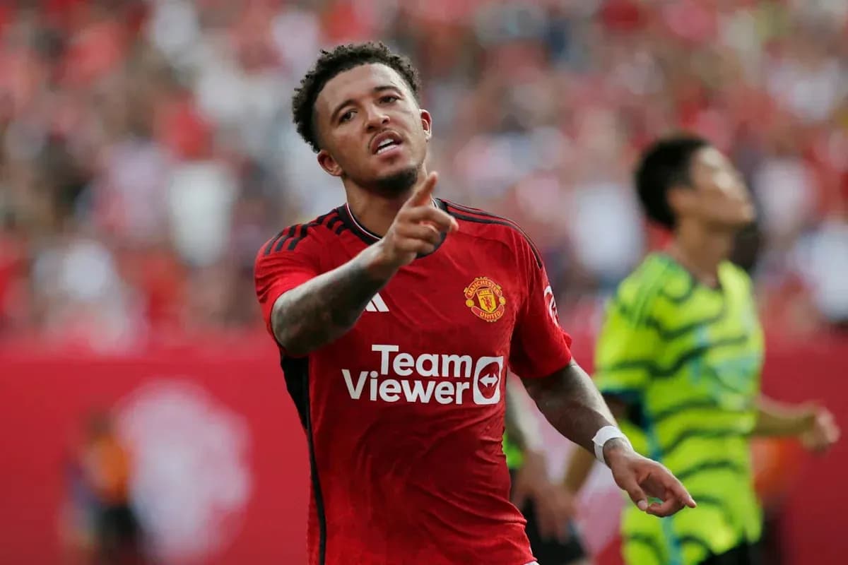 Player celebrating in Manchester United jersey during match Player celebrating in Manchester United jersey during match