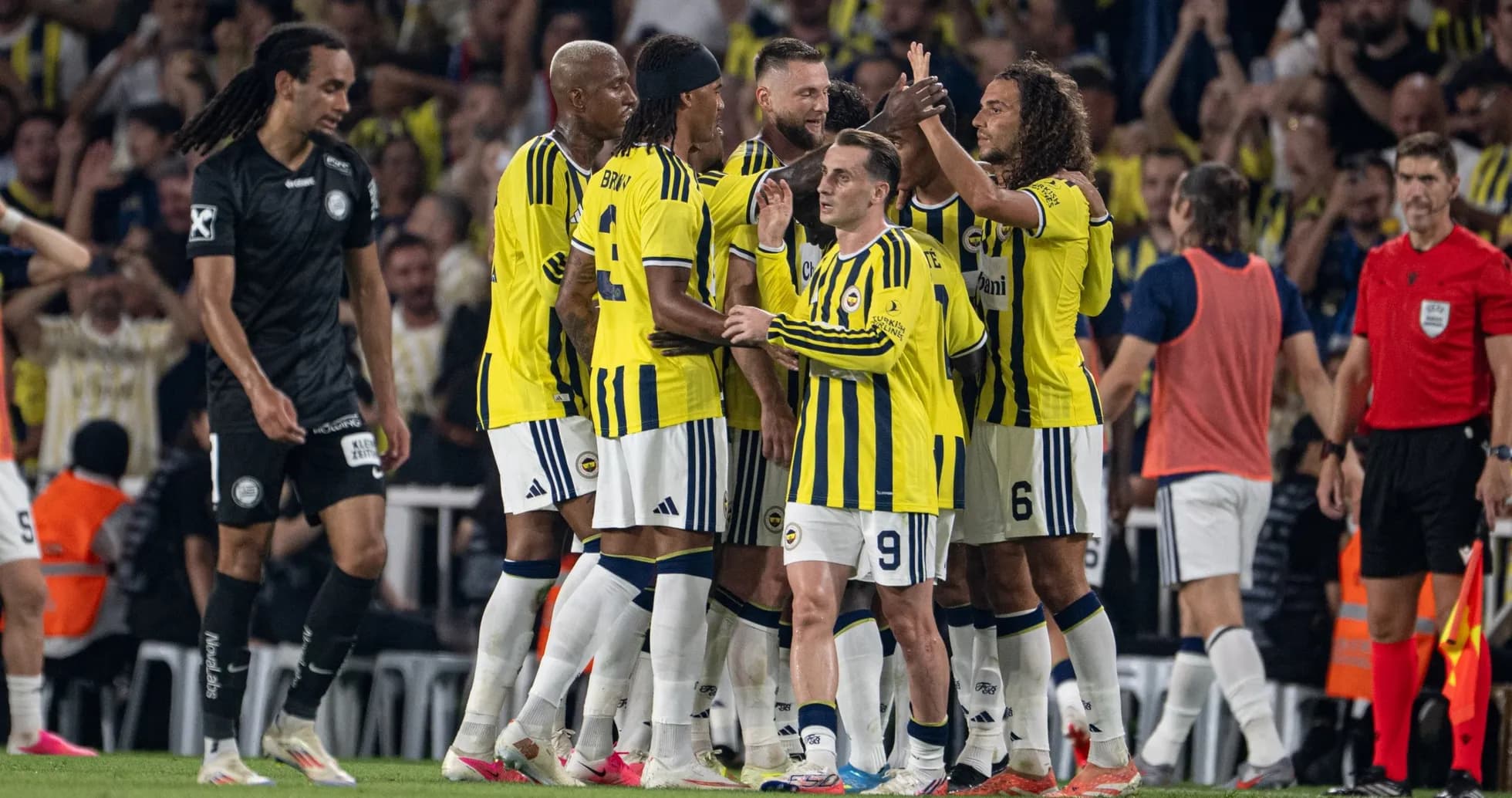 Fenerbahçe players celebrating a goal Fenerbahçe players celebrating a goal