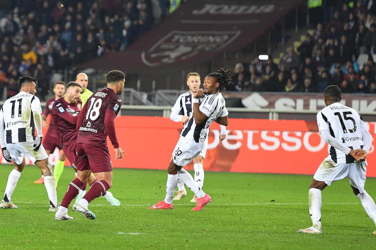 Torino and Juventus players in action during match Torino and Juventus players in action during match