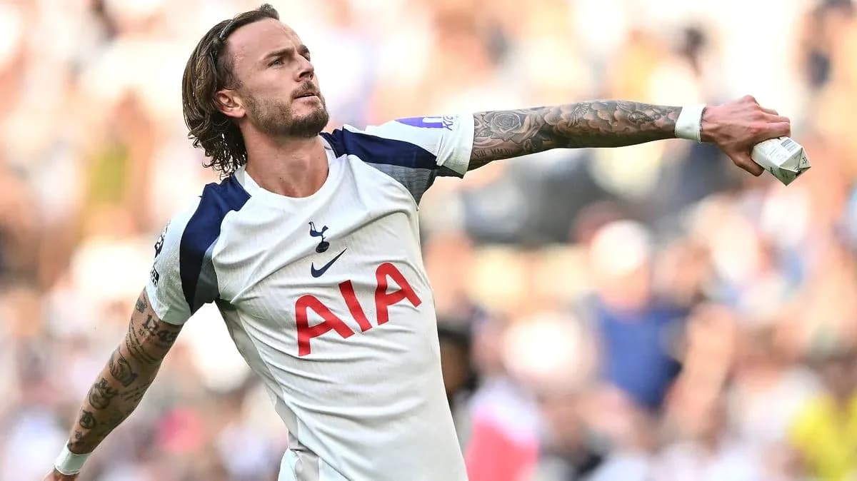 Player celebrating after scoring for Tottenham Hotspur Player celebrating after scoring for Tottenham Hotspur
