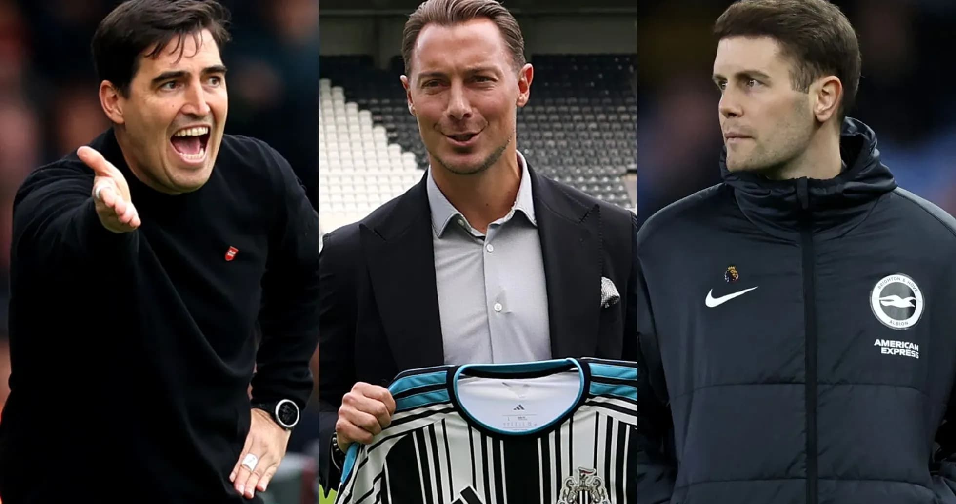 Three football managers during various events Three football managers during various events