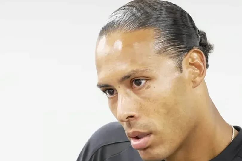 Player speaking during interview in training facility Player speaking during interview in training facility