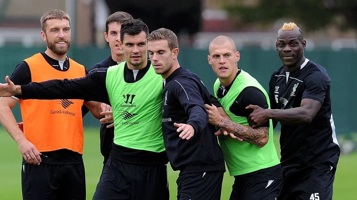 Liverpool players training in practice session Liverpool players training in practice session