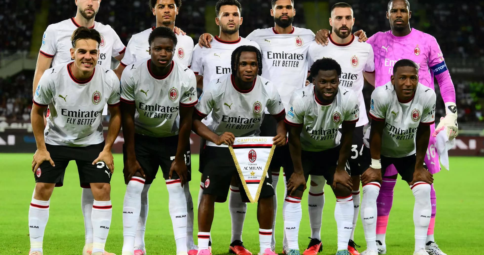 AC Milan players posing before a match AC Milan players posing before a match