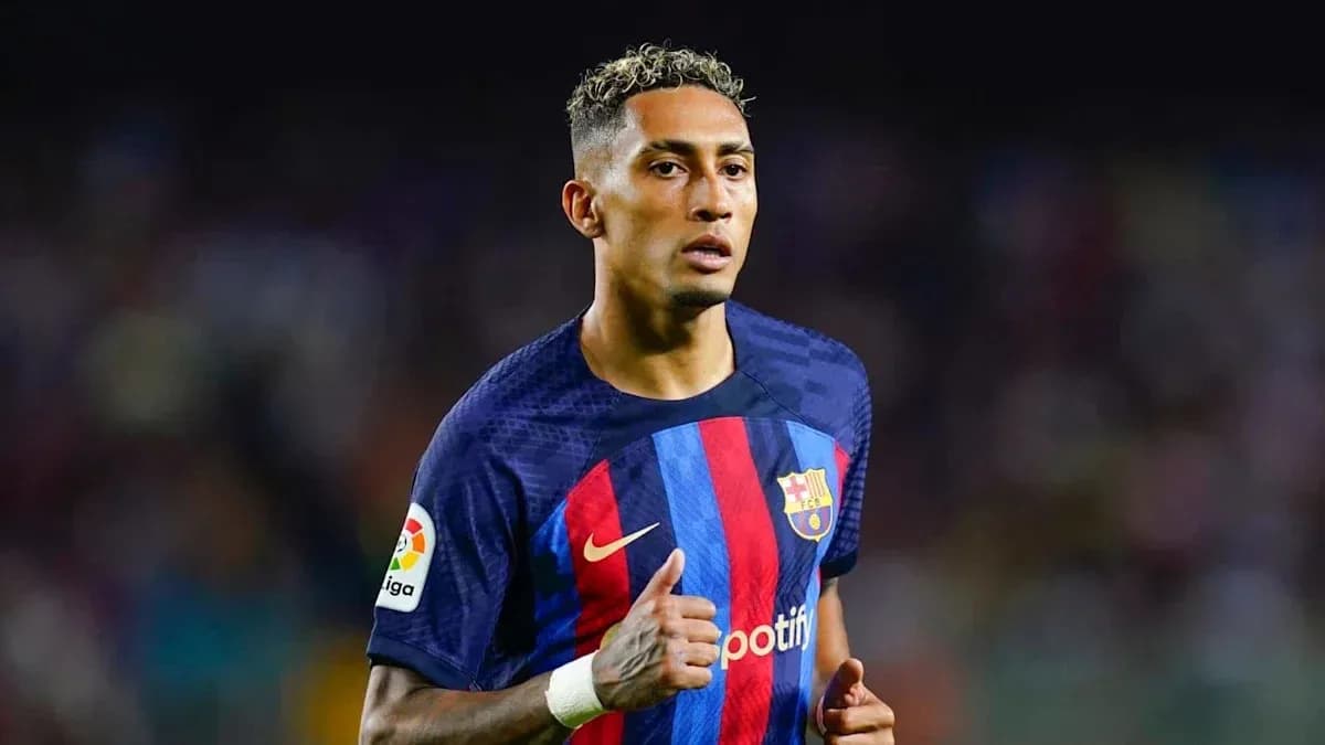 Player in FC Barcelona kit during match Player in FC Barcelona kit during match