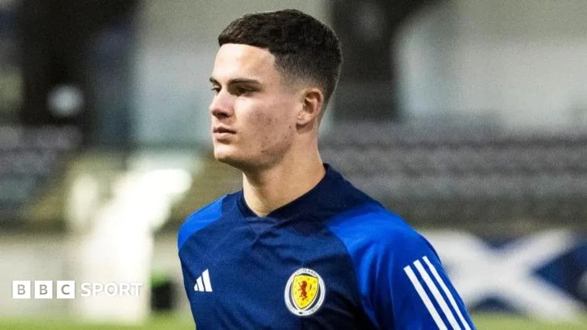Player in Scotland training kit during warm-up Player in Scotland training kit during warm-up