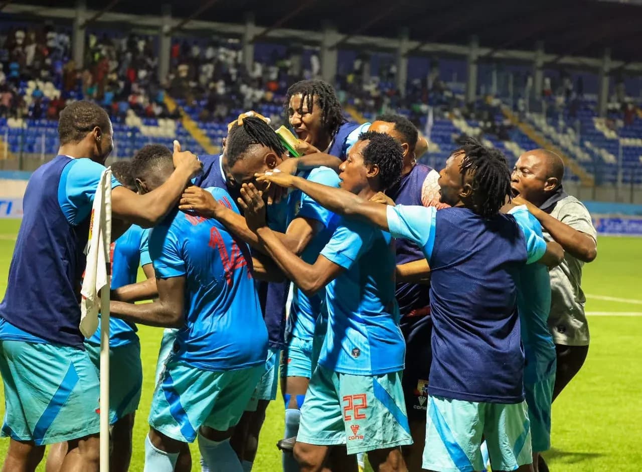Players celebrating a goal during NPFL match Players celebrating a goal during NPFL match