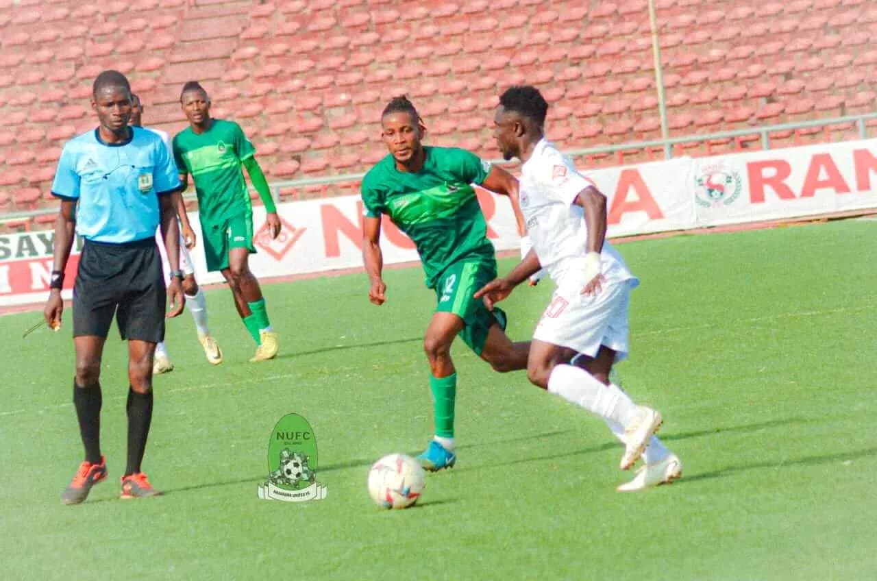 Players in action during NPFL match Players in action during NPFL match