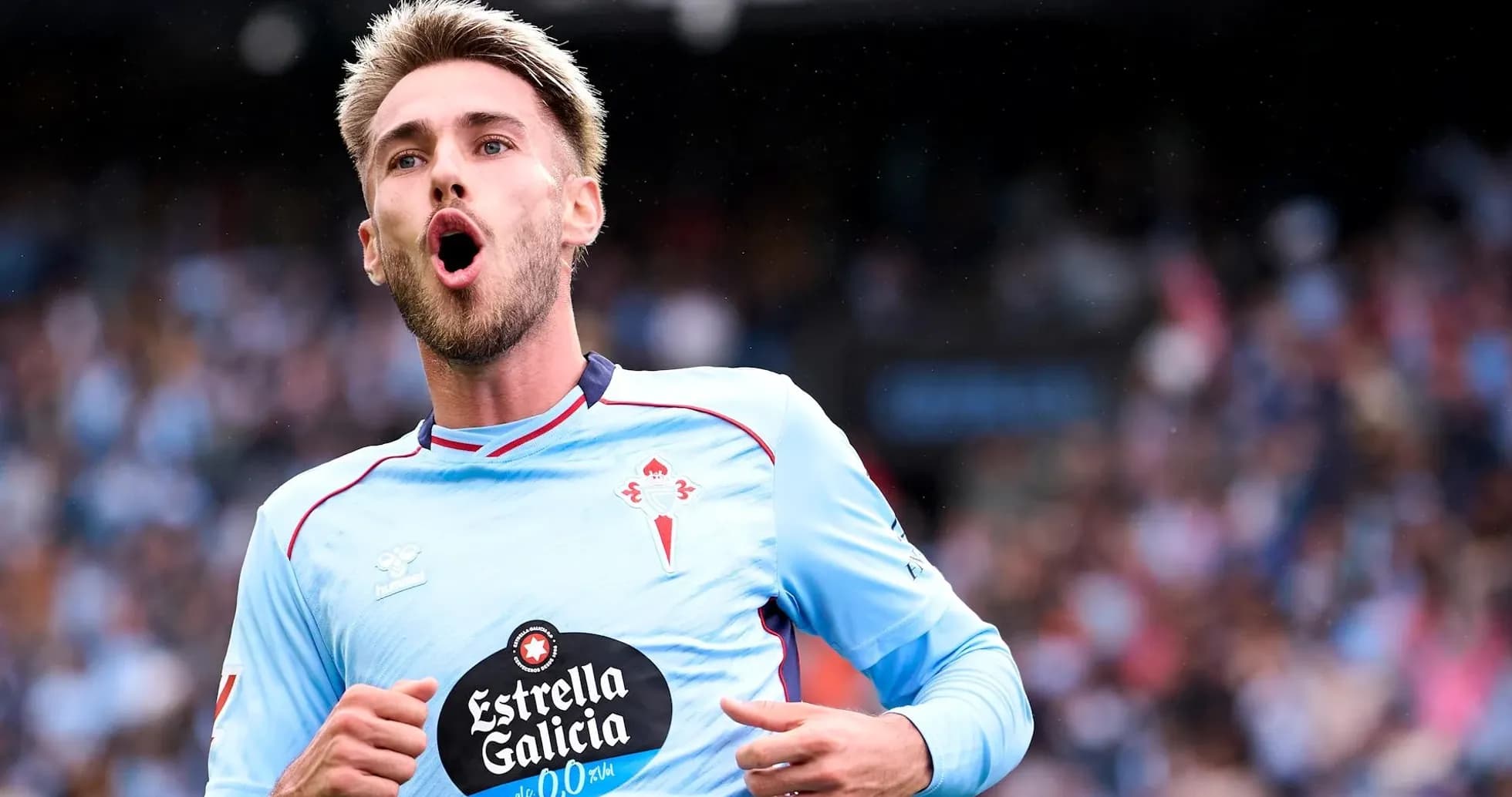 Celta Vigo player celebrating during match Celta Vigo player celebrating during match