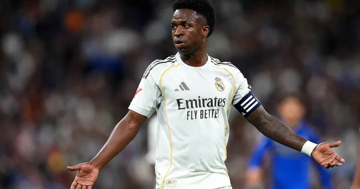 Vinícius Júnior gesturing during a match for Real Madrid Vinícius Júnior gesturing during a match for Real Madrid