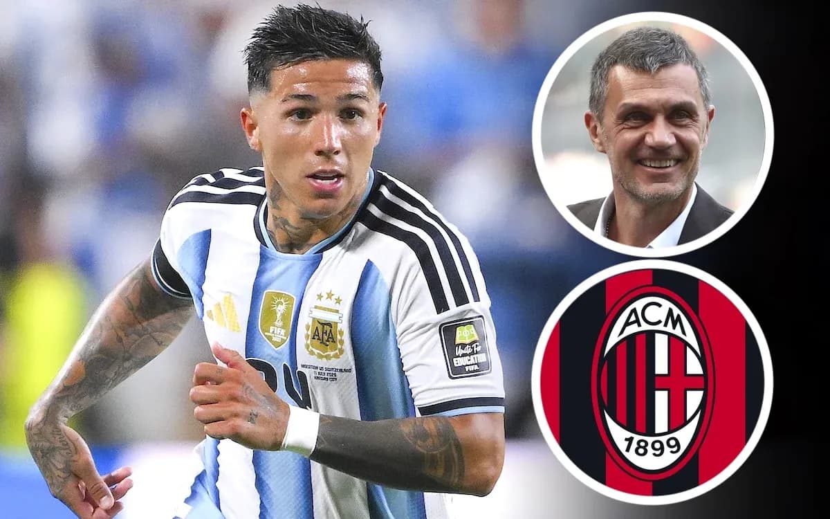 Player in Argentina jersey during match with AC Milan logo Player in Argentina jersey during match with AC Milan logo