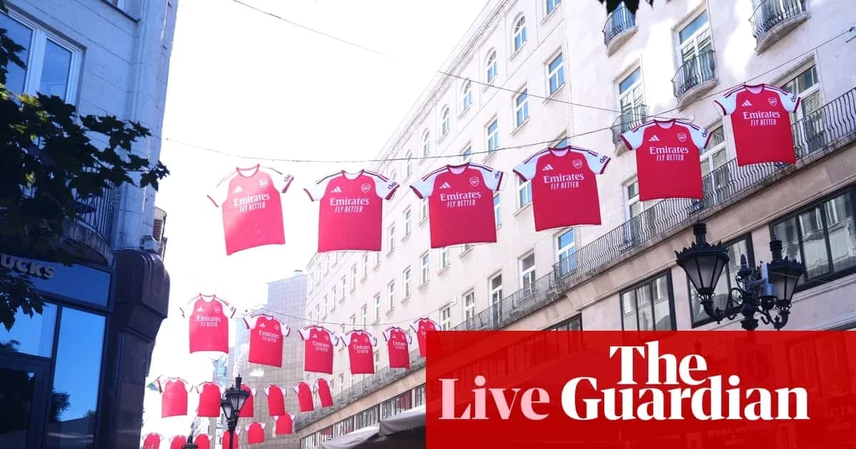 Red Arsenal jerseys hanging between buildings Red Arsenal jerseys hanging between buildings