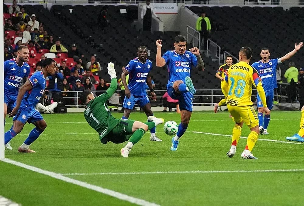 Cruz Azul player kicking the ball during match Cruz Azul player kicking the ball during match