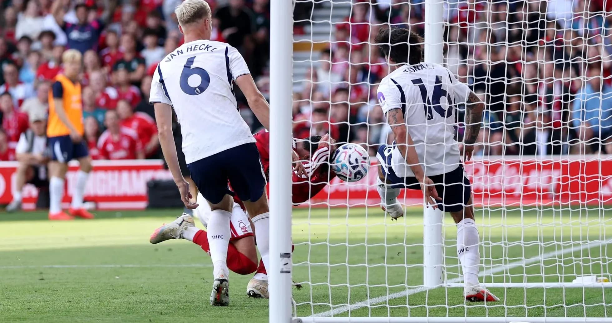 Goalkeeper saves shot during Nottingham Forest match Goalkeeper saves shot during Nottingham Forest match