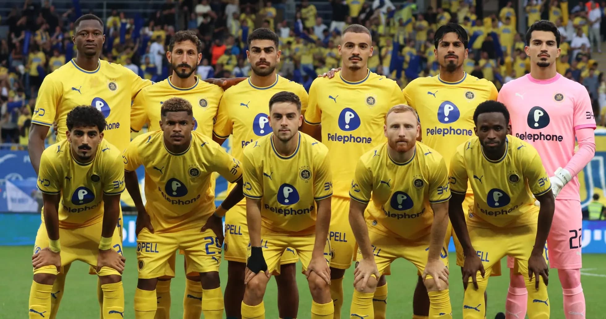 Maccabi Tel Aviv team lineup before the match Maccabi Tel Aviv team lineup before the match