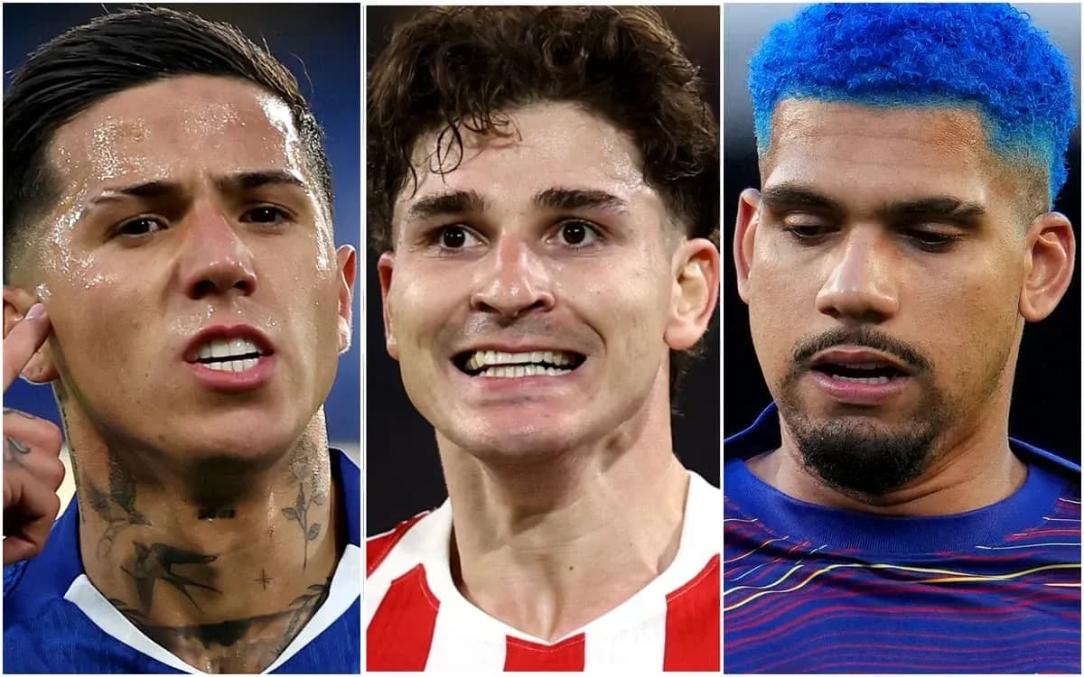 Three football players showcasing different expressions Three football players showcasing different expressions