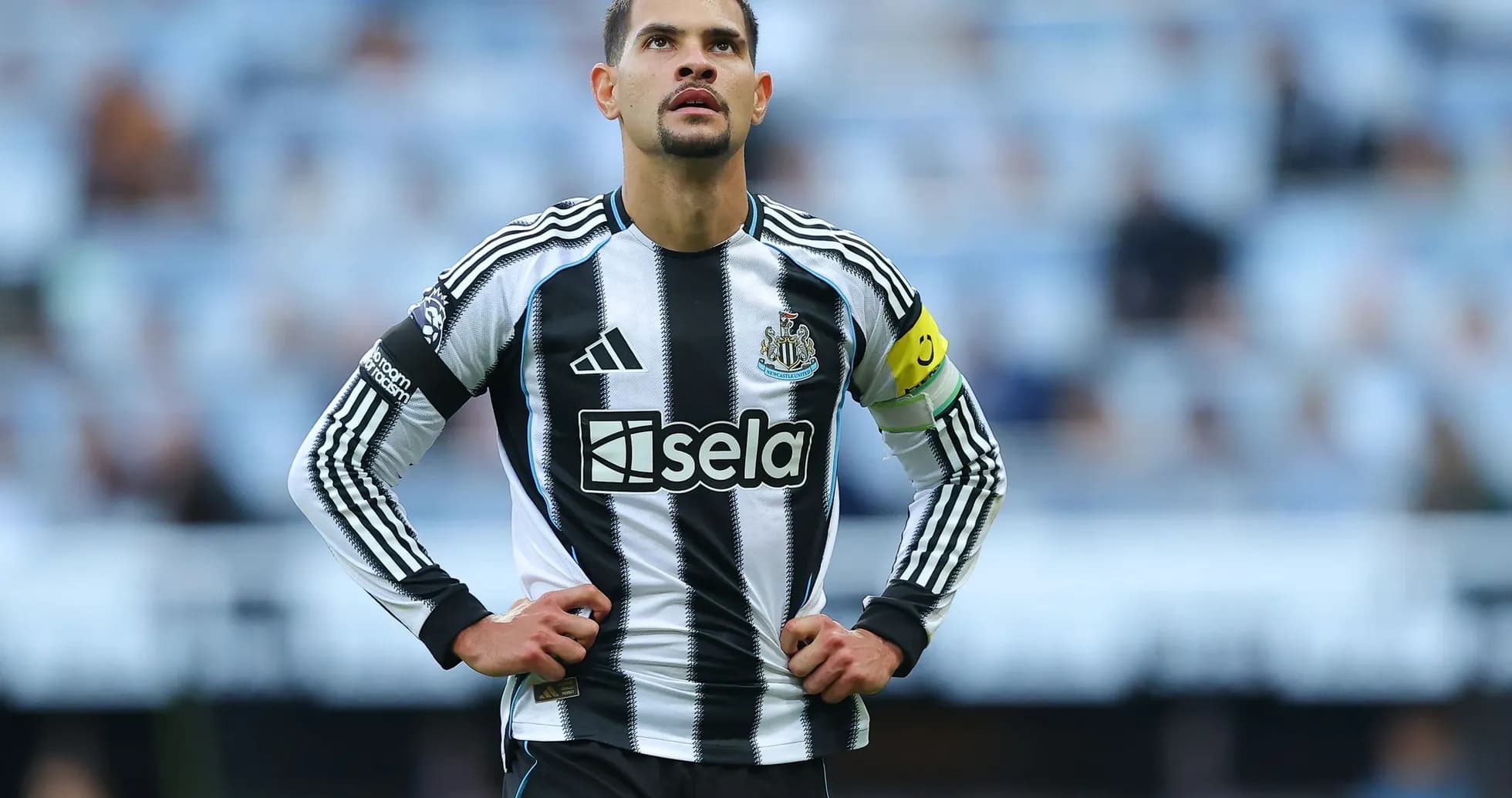 Newcastle player looking up during match Newcastle player looking up during match