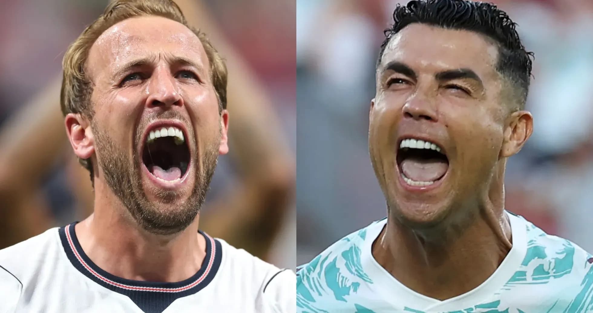 Harry Kane and Cristiano Ronaldo celebrating a goal Harry Kane and Cristiano Ronaldo celebrating a goal