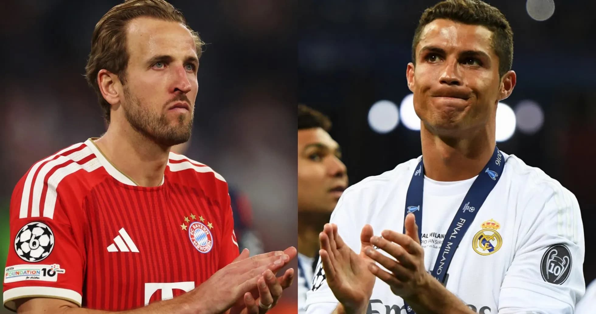 Harry Kane and Cristiano Ronaldo applauding post-match Harry Kane and Cristiano Ronaldo applauding post-match
